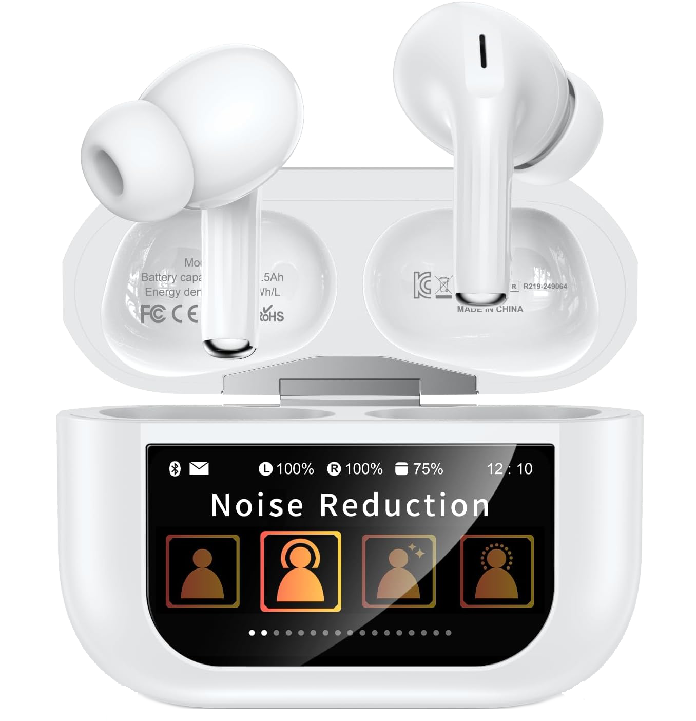 Display-case earbuds