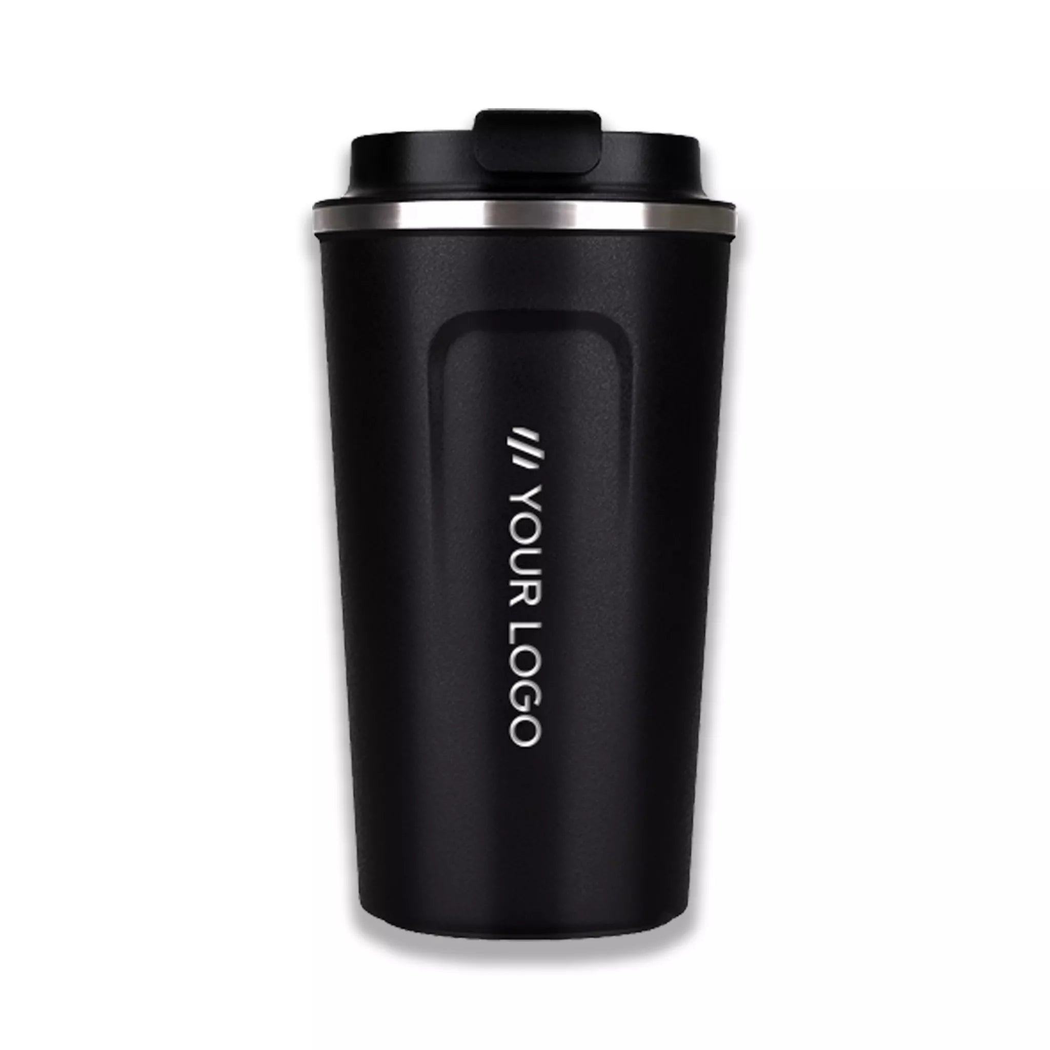 Insulated coffee tumbler, 500 ml; supplier photograph, illustrative logo
