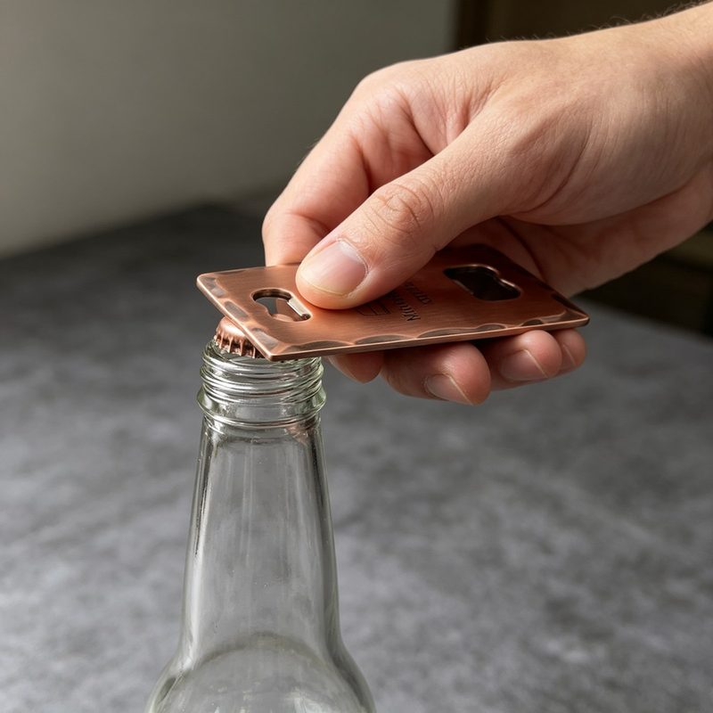 Copper Bag Tag with Bottle Opener
